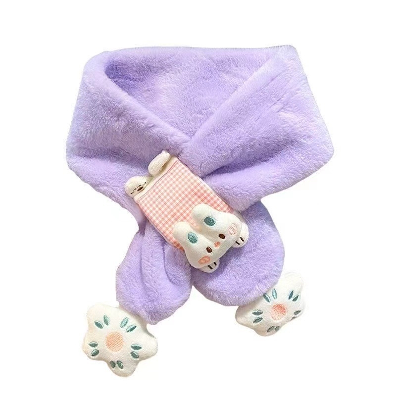 Bērnu šalle no flīsa, karikatūras raksts, Warp Knit šūšana, silta ziemai un pavasarim