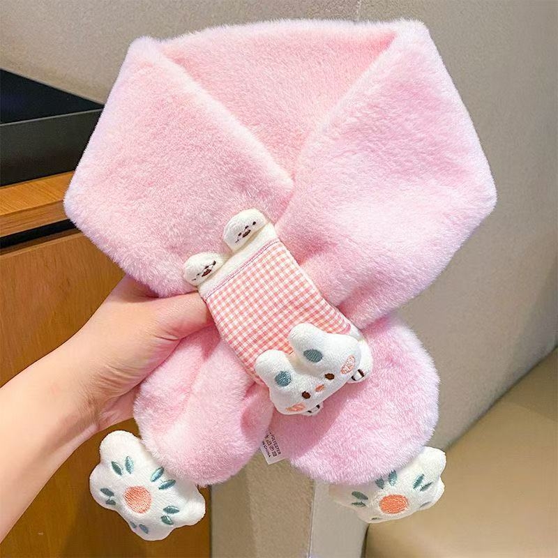 Bērnu šalle no flīsa, karikatūras raksts, Warp Knit šūšana, silta ziemai un pavasarim