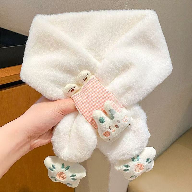 Bērnu šalle no flīsa, karikatūras raksts, Warp Knit šūšana, silta ziemai un pavasarim