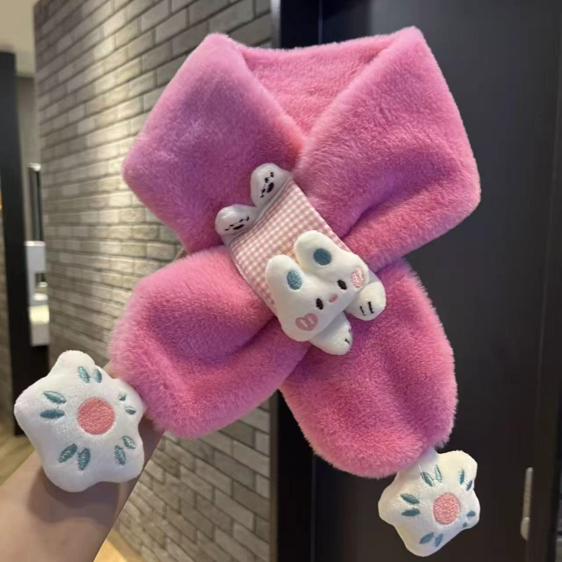 Bērnu šalle no flīsa, karikatūras raksts, Warp Knit šūšana, silta ziemai un pavasarim