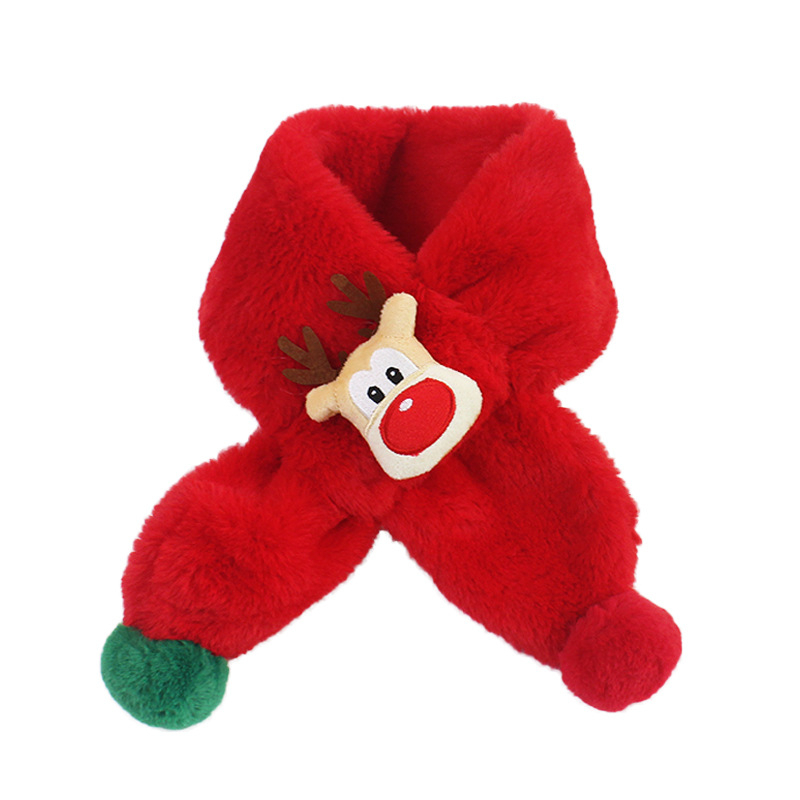 Bērnu plīša šalle ar briežu Ziemassvētku motīvu, silta un gara forma, unisex, personalizācija pieejama, japāņu/Korejas stilā