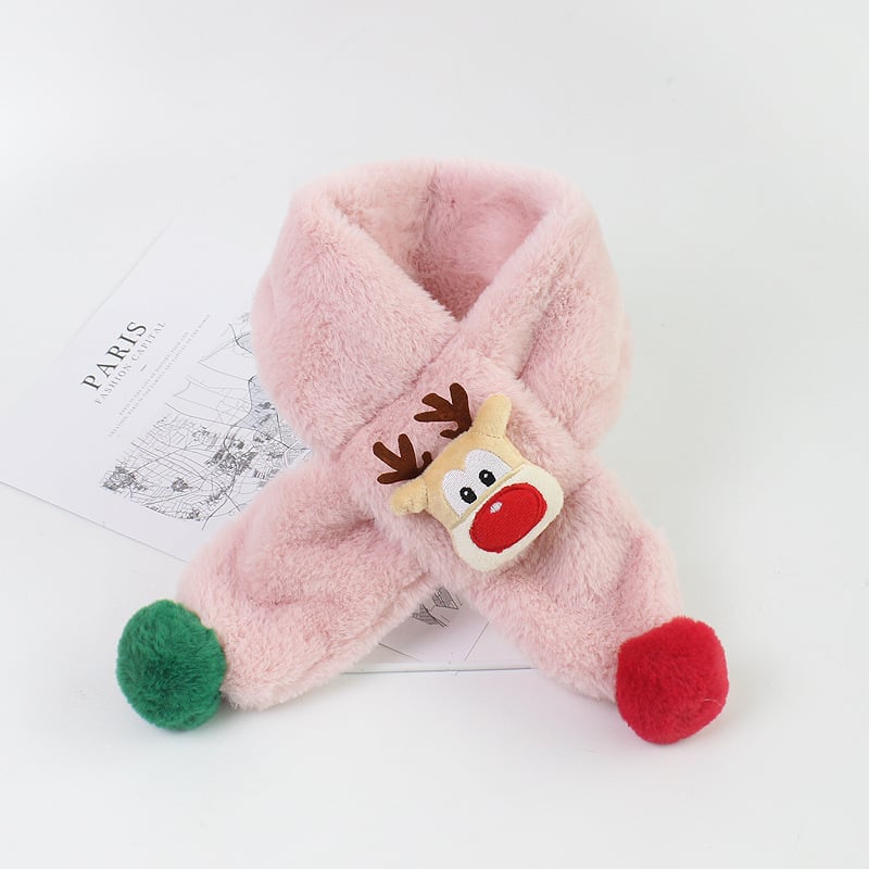 Bērnu plīša šalle ar briežu Ziemassvētku motīvu, silta un gara forma, unisex, personalizācija pieejama, japāņu/Korejas stilā