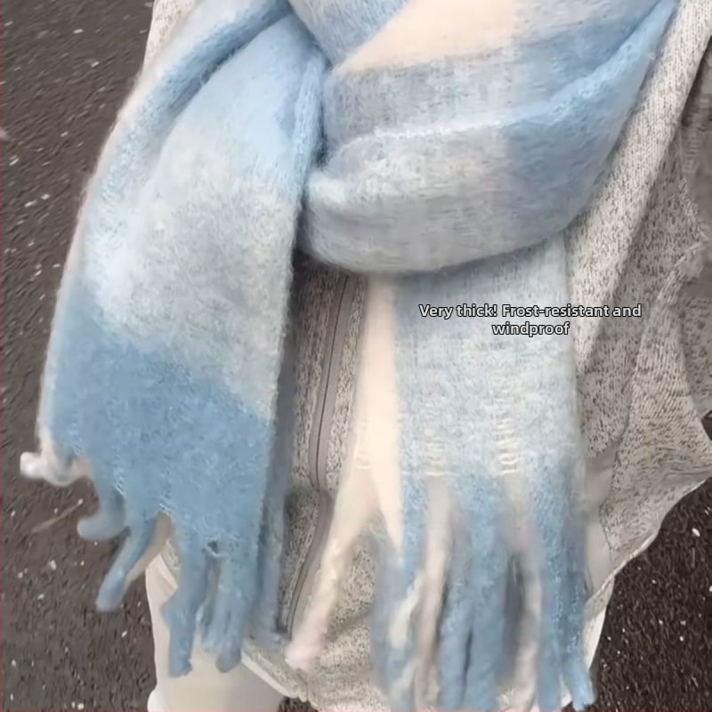 Mohēras šalle, warp-knit adījums, vienkrāsains raksts, saglabā siltumu, pavasara stils