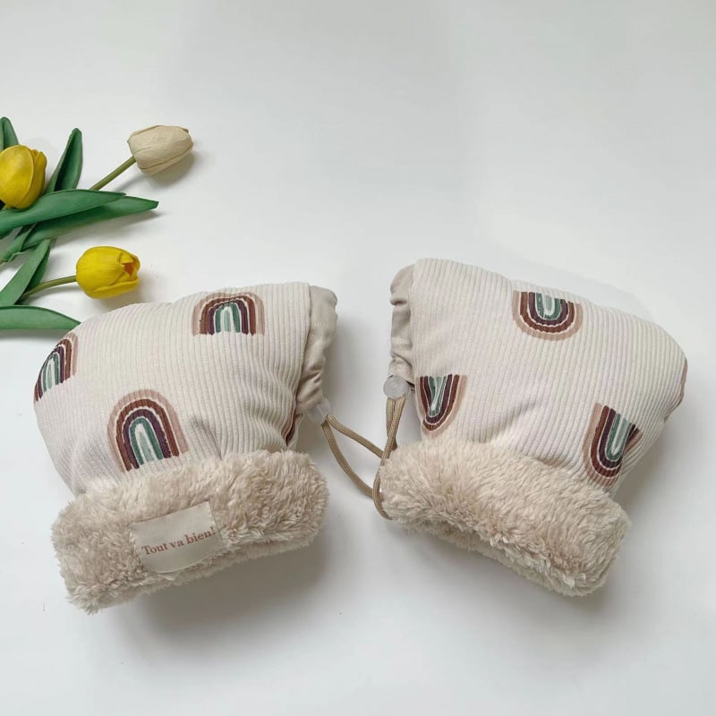 Bērnu cimdi balansēšanas velosipēdiem, skrejriteņiem un velosipēdiem, ar flīsa odere, silti, pret vēju, karikatūru raksts, universāls, vecuma grupai 3–15 gadi