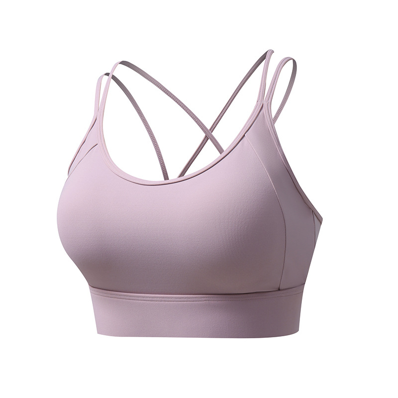 Sporta krūšturis ar fiksētām dubultām plecu siksnām, pilns kauss, vidēja kausa forma, neilona materiāls, ātri žūst un elpo, aizmugurējais aizdare ar trim rindām sprādžu