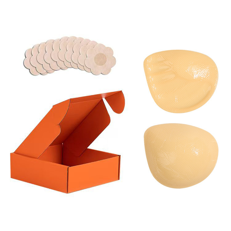 Ενθέματα σουτιέν – διπλής όψεως αυτοκόλλητα από σιλικόνη με φτερωτό σχέδιο, παχιωμένα, σχήμα θηλής: τρίγωνο, για συγκέντρωση και αόρατη άνοδο