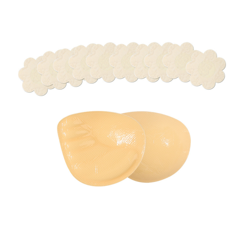 Ενθέματα σουτιέν – διπλής όψεως αυτοκόλλητα από σιλικόνη με φτερωτό σχέδιο, παχιωμένα, σχήμα θηλής: τρίγωνο, για συγκέντρωση και αόρατη άνοδο