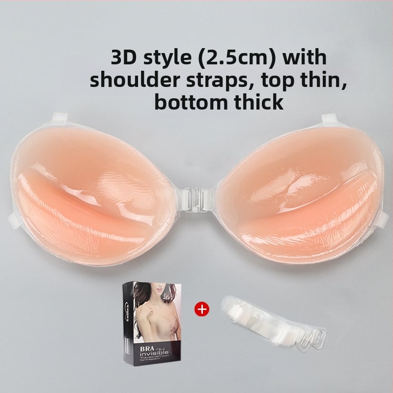 Silikona krūšu paliktnis – push-up, neatklāts, apaļš forma, seksīgs stils (Materiāls: silikons; Funkcijas: savākšana, neatklāts; Biezums: biezināšana; Forma: apaļa; Stils: seksīgs)