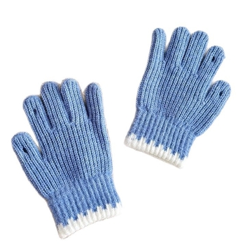 Bērnu adītās cimdi – pieci pirksti, silti, mākslīgais kašmīrs, džakarda adīšana, korejiešu stil, vecums 6–10 gadi, ziema