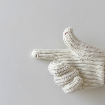 Bērnu cimdi meitenēm, adīti, silda, ar atdalītiem pirkstiem, vecuma 4–12 gadi, ziema