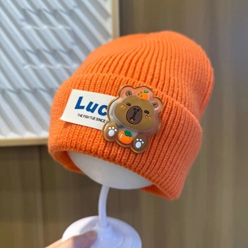 Bērnu ziemas adīta cepure, kupolveida krona un mala, silta un vēju izturīga, akrila šķiedra 71–80%