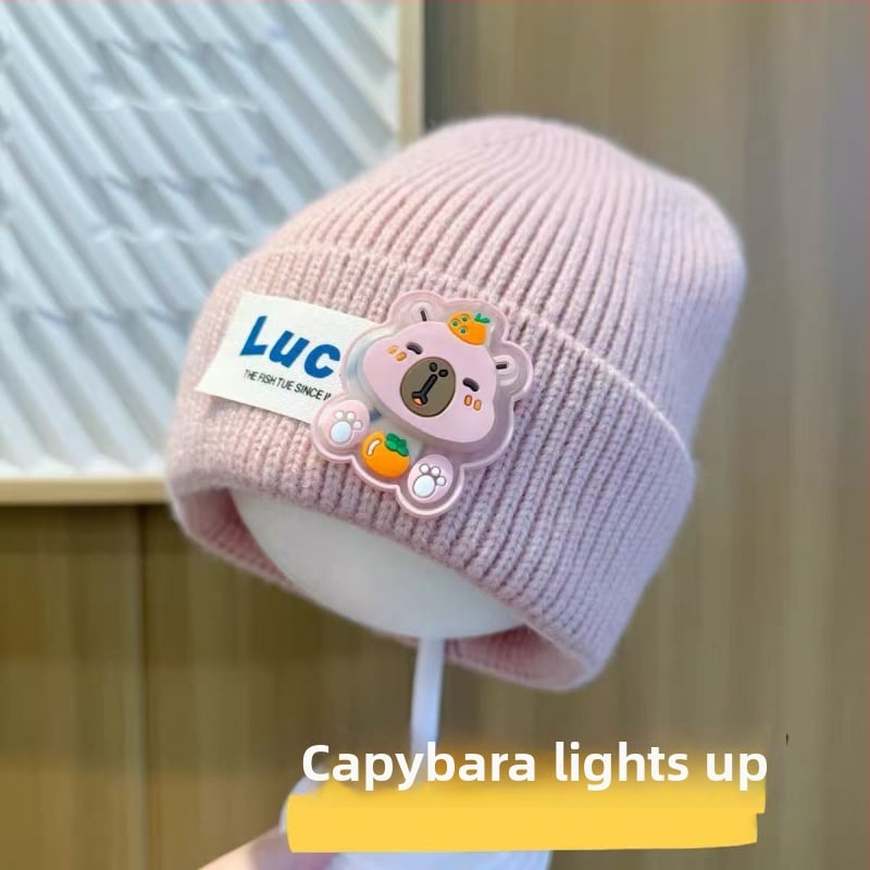 Bērnu ziemas adīta cepure, kupolveida krona un mala, silta un vēju izturīga, akrila šķiedra 71–80%