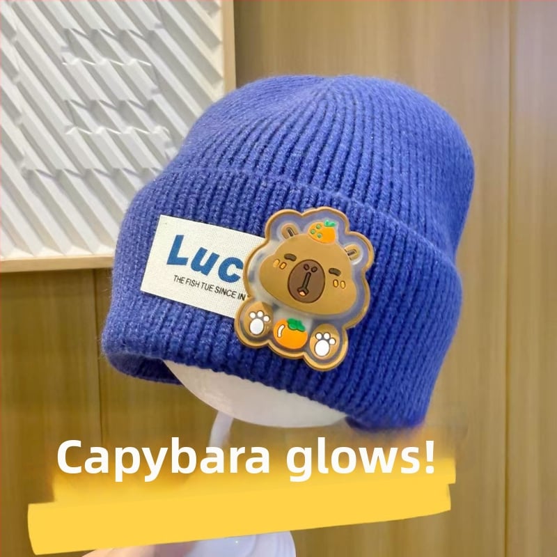 Bērnu ziemas adīta cepure, kupolveida krona un mala, silta un vēju izturīga, akrila šķiedra 71–80%