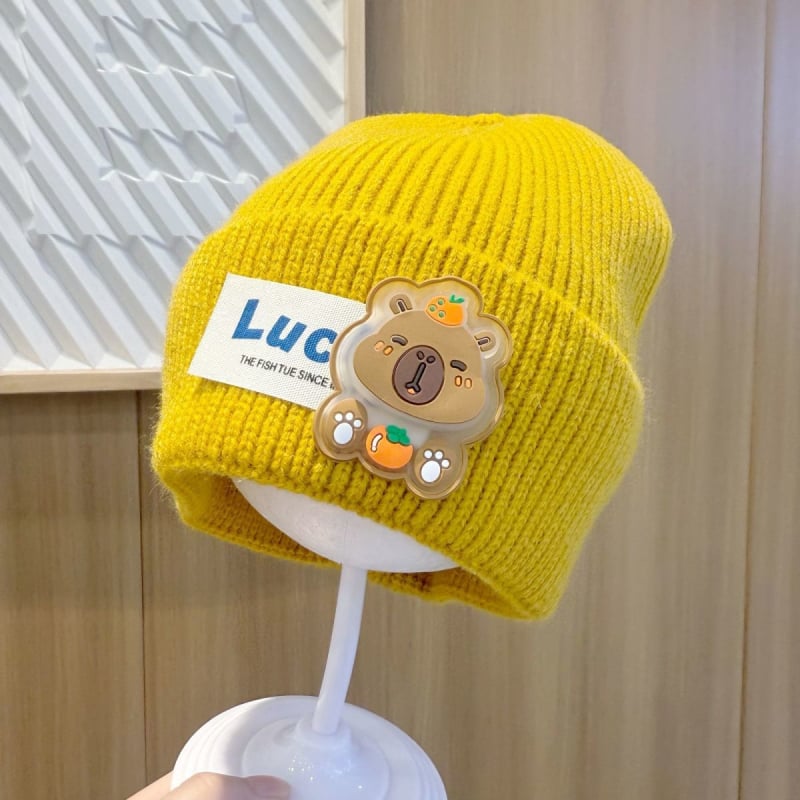 Bērnu ziemas adīta cepure, kupolveida krona un mala, silta un vēju izturīga, akrila šķiedra 71–80%