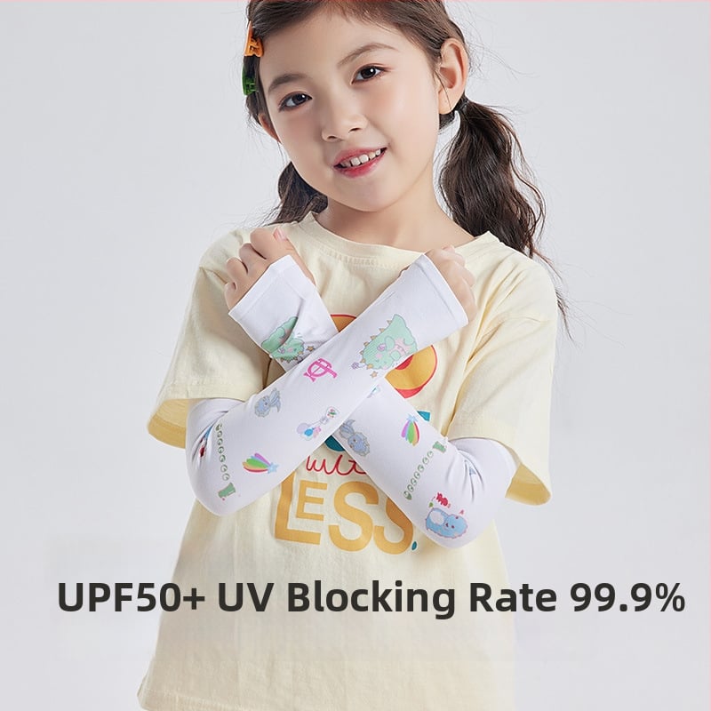 Detské UV ochranné predlaktie, jednofarebný džakard vzor, materiál textil, pre 8–13 rokov