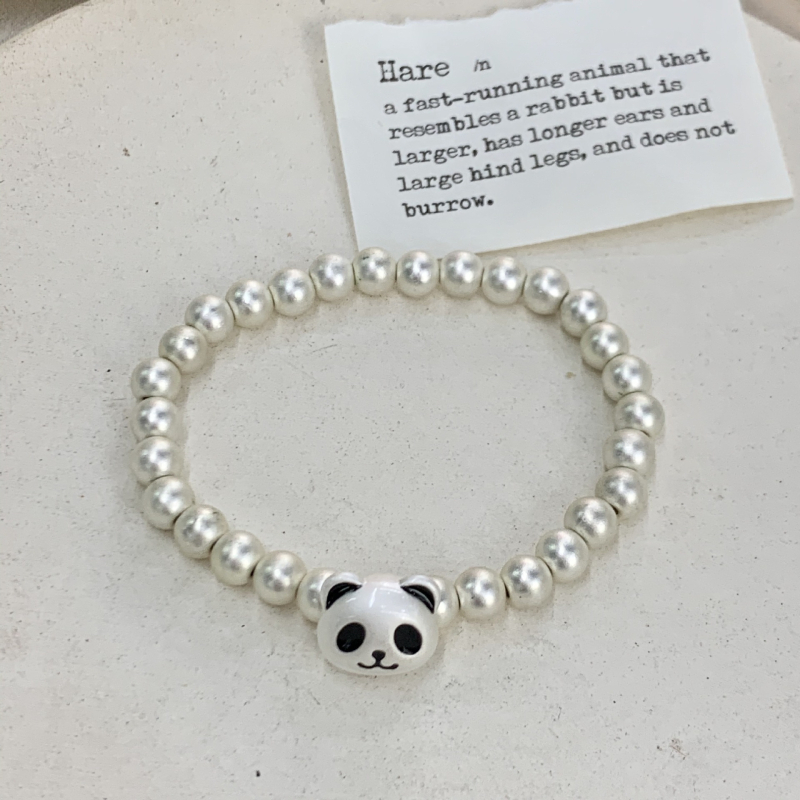 Narukvica panda – unisex, ručno pletena od legure, turistički suvenir
