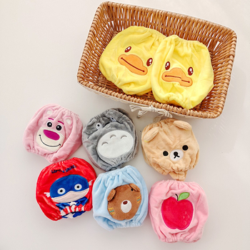 Bērniem paredzētas velūra pūkainas piedurknes ar jautru karikatūru motīvu, pret netīrumiem, piemērotas ziemai, pavasarim un rubenim