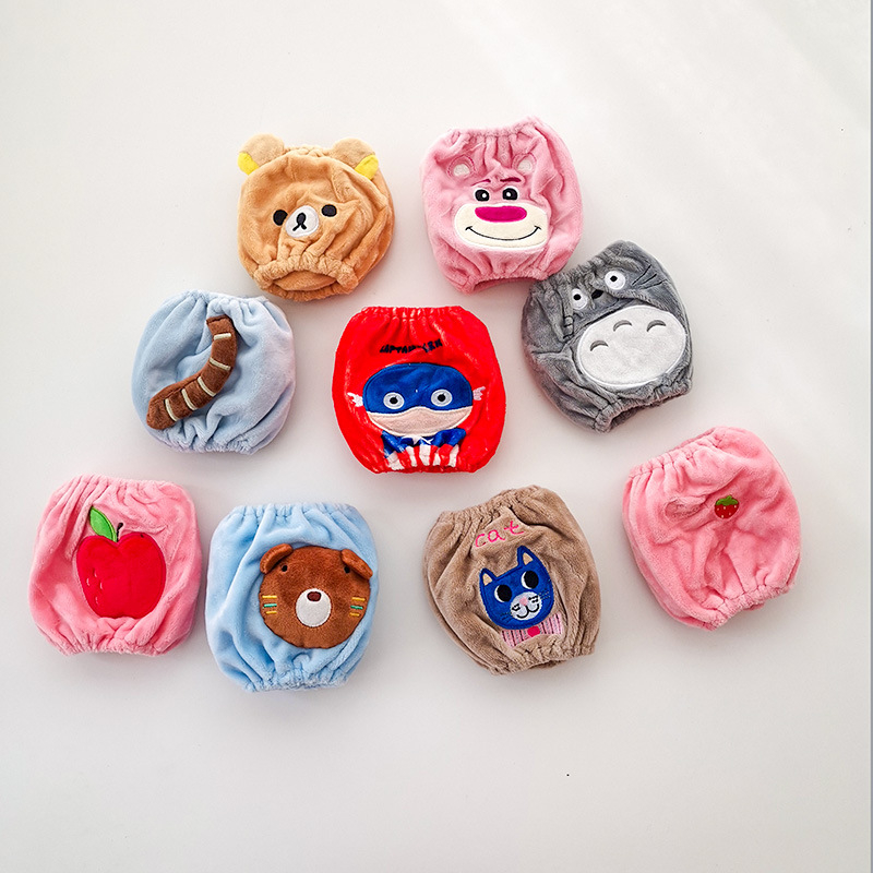 Bērniem paredzētas velūra pūkainas piedurknes ar jautru karikatūru motīvu, pret netīrumiem, piemērotas ziemai, pavasarim un rubenim