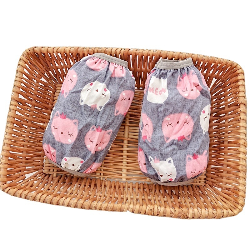 Bērniem paredzētas velūra pūkainas piedurknes ar jautru karikatūru motīvu, pret netīrumiem, piemērotas ziemai, pavasarim un rubenim