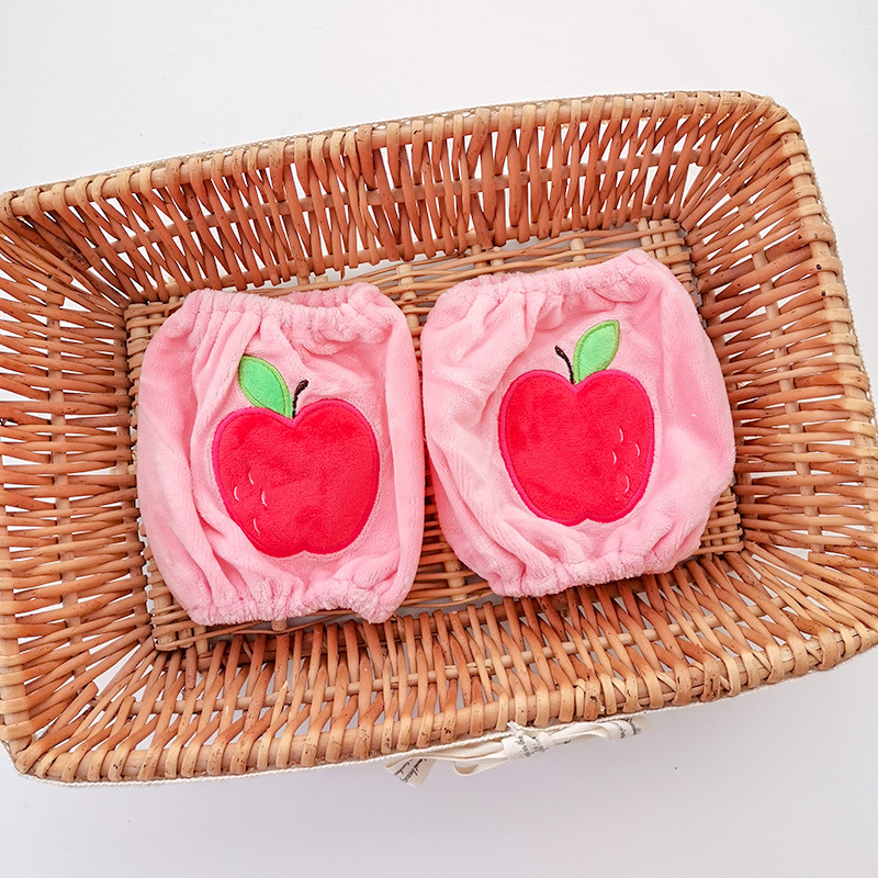 Bērniem paredzētas velūra pūkainas piedurknes ar jautru karikatūru motīvu, pret netīrumiem, piemērotas ziemai, pavasarim un rubenim