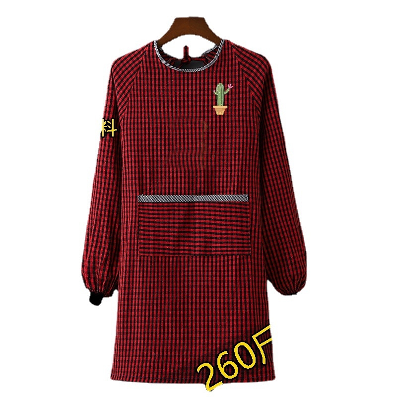 Pregača bez rukava, od pamuka, otporna na mrlje, karirani uzorak, debela otpornost na habanje