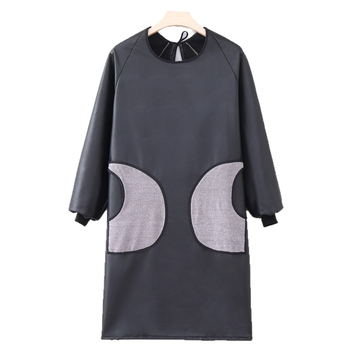 PU kožna pregača s dugim rukavima – vodootporna i otporna na ulje, moderan radni komad za odrasle