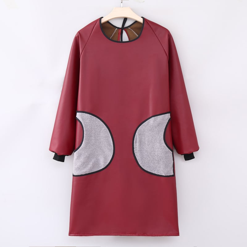 PU kožna pregača s dugim rukavima – vodootporna i otporna na ulje, moderan radni komad za odrasle