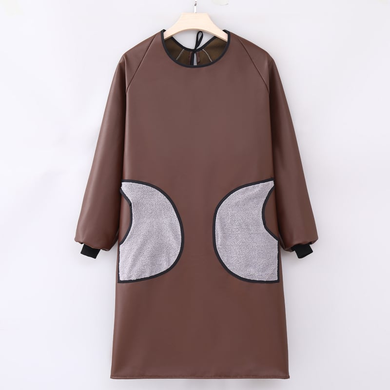 PU kožna pregača s dugim rukavima – vodootporna i otporna na ulje, moderan radni komad za odrasle