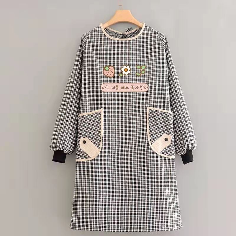 Mengchang 100% kokvilnas bez piedurknēm priekšauts ar dubultām kabatām, ziedu/lapu raksts, pret netīrumiem virtuves darba apģērbs