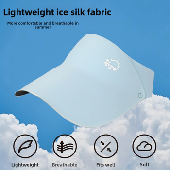 Bērnu saules cepure ar sejas aizsegumu un UV aizsardzību, atvērta augšdaļa un plašas malas, izgatavota no neilona, vecums 2–10 gadi