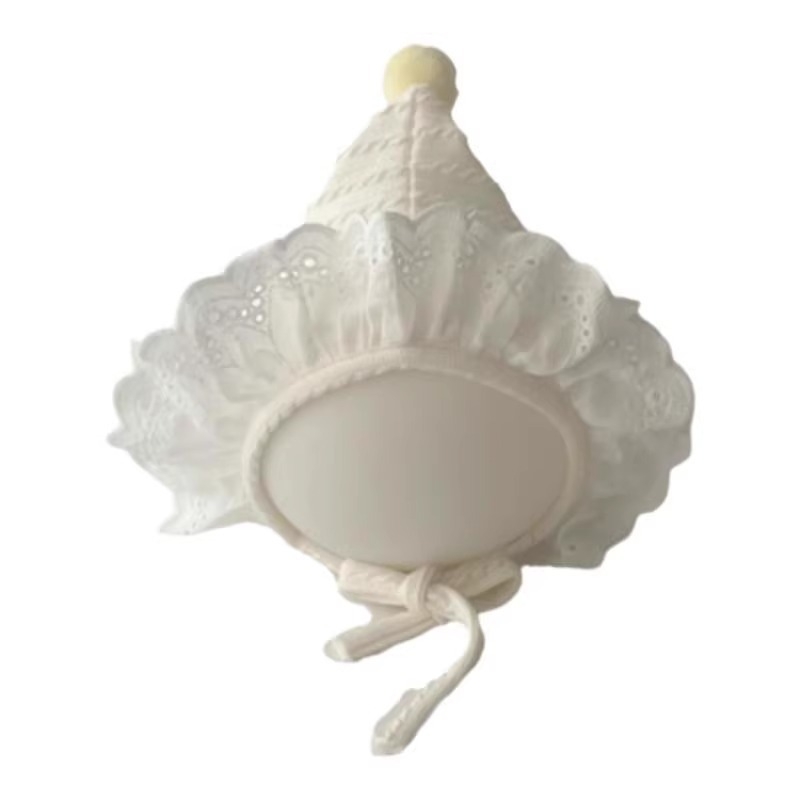 Bērnu pulovera cepure korejiskā stilā ar saules aizsardzību un maigāku ausu aizsardzību, no akrila (>96%), piemērota vecumam 0–12 mēneši, pavasaris–rudens.