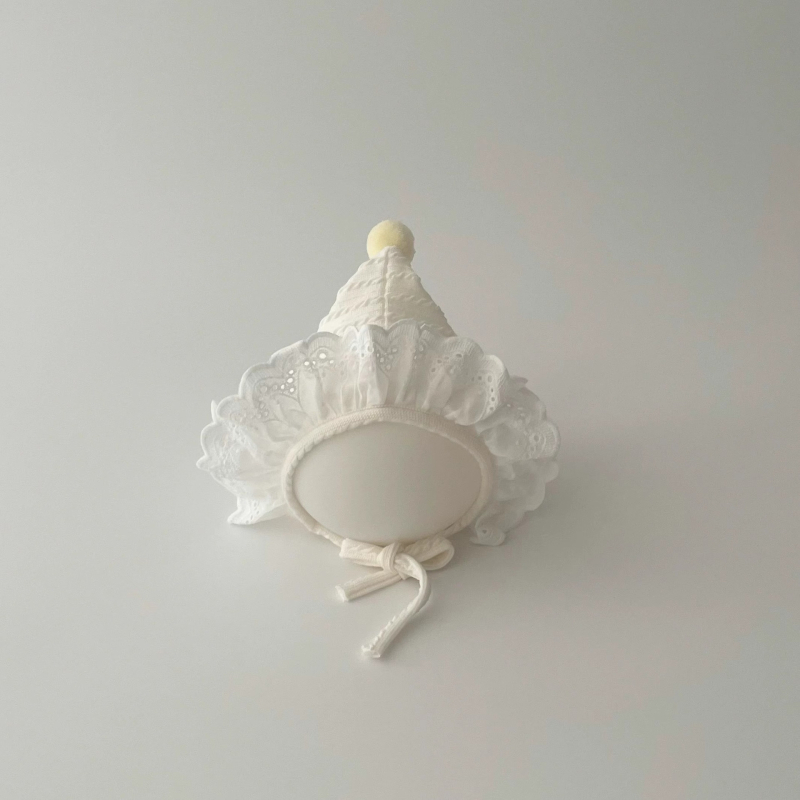 Bērnu pulovera cepure korejiskā stilā ar saules aizsardzību un maigāku ausu aizsardzību, no akrila (>96%), piemērota vecumam 0–12 mēneši, pavasaris–rudens.