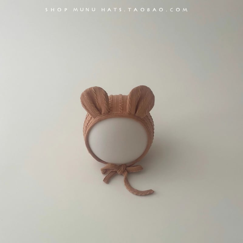 Bērnu pulovera cepure korejiskā stilā ar saules aizsardzību un maigāku ausu aizsardzību, no akrila (>96%), piemērota vecumam 0–12 mēneši, pavasaris–rudens.