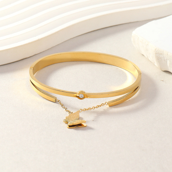 Rokassprādze no nerūsējošā tērauda, elektroplatinga pārklājums, izcelsme Yiwu, 2024. gada vasaras izlase, stils All-Match