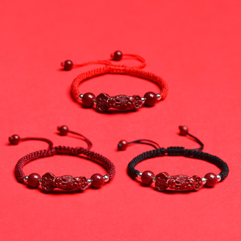 Kézzel szőtt cinnabar karkötő Pixiu Ruyi dizájn, uniszex, 2024 ősz