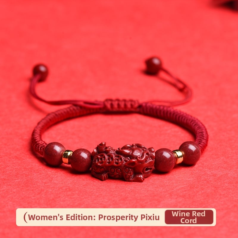 Kézzel szőtt cinnabar karkötő Pixiu Ruyi dizájn, uniszex, 2024 ősz