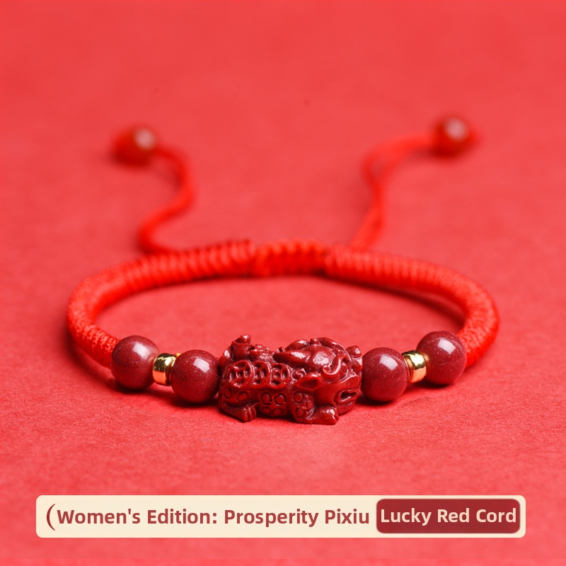 Kézzel szőtt cinnabar karkötő Pixiu Ruyi dizájn, uniszex, 2024 ősz