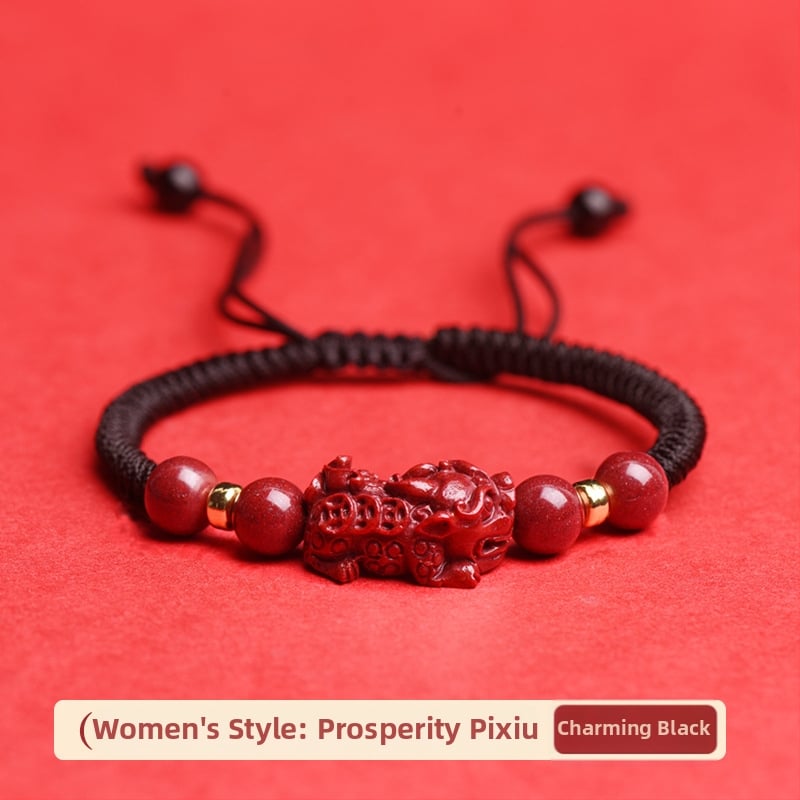 Kézzel szőtt cinnabar karkötő Pixiu Ruyi dizájn, uniszex, 2024 ősz