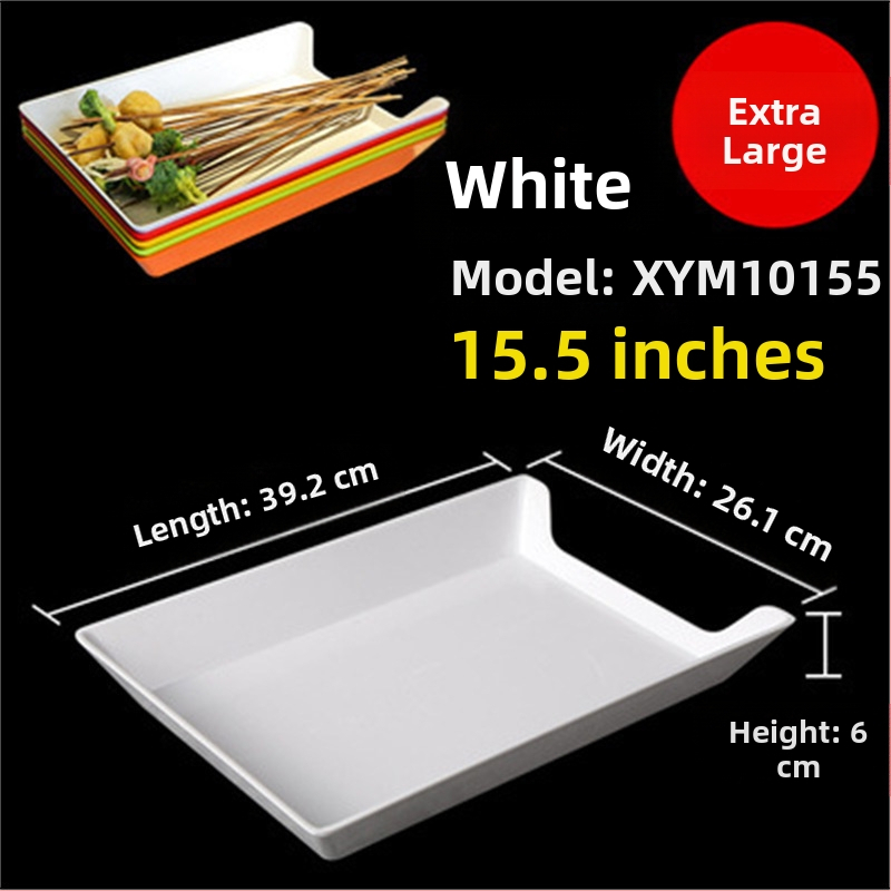 Műanyag nyársak megjelenítő tálca étteremhez, szabálytalan alak, egyszínű, 14–14,9 cm átmérőjű, mikrohullámú sütőben használható