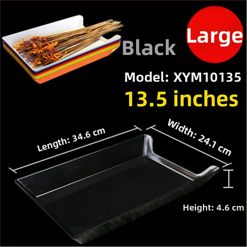 Műanyag nyársak megjelenítő tálca étteremhez, szabálytalan alak, egyszínű, 14–14,9 cm átmérőjű, mikrohullámú sütőben használható