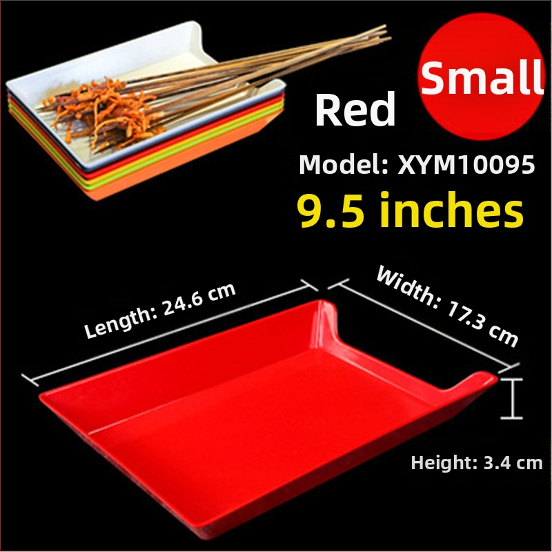 Műanyag nyársak megjelenítő tálca étteremhez, szabálytalan alak, egyszínű, 14–14,9 cm átmérőjű, mikrohullámú sütőben használható