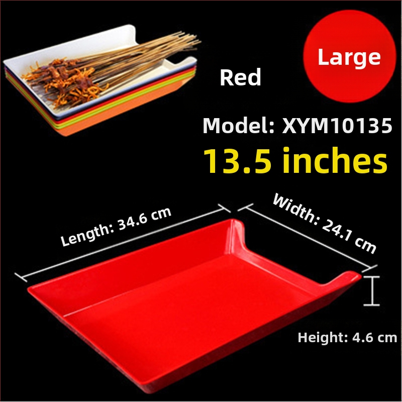 Műanyag nyársak megjelenítő tálca étteremhez, szabálytalan alak, egyszínű, 14–14,9 cm átmérőjű, mikrohullámú sütőben használható
