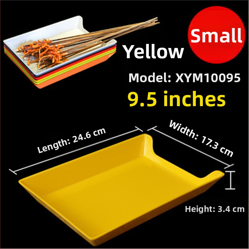 Műanyag nyársak megjelenítő tálca étteremhez, szabálytalan alak, egyszínű, 14–14,9 cm átmérőjű, mikrohullámú sütőben használható