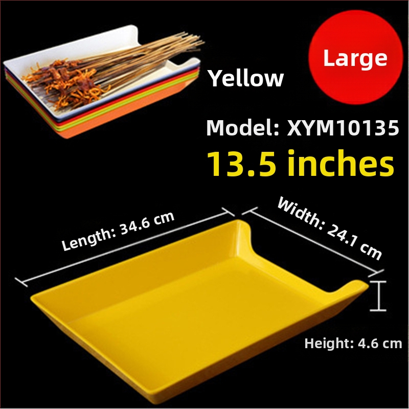 Műanyag nyársak megjelenítő tálca étteremhez, szabálytalan alak, egyszínű, 14–14,9 cm átmérőjű, mikrohullámú sütőben használható