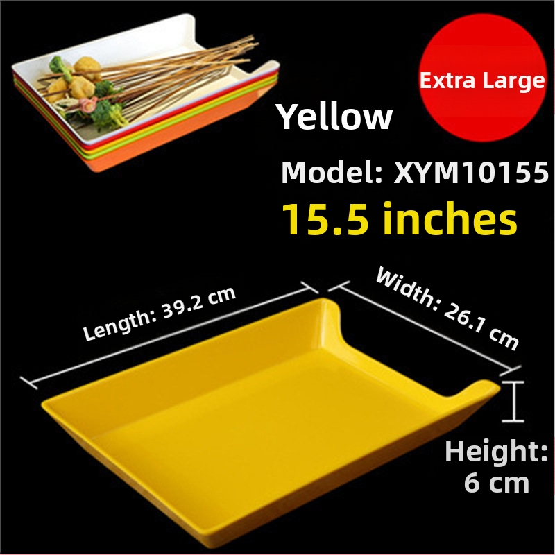 Műanyag nyársak megjelenítő tálca étteremhez, szabálytalan alak, egyszínű, 14–14,9 cm átmérőjű, mikrohullámú sütőben használható