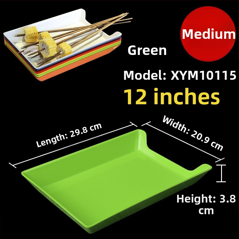 Műanyag nyársak megjelenítő tálca étteremhez, szabálytalan alak, egyszínű, 14–14,9 cm átmérőjű, mikrohullámú sütőben használható