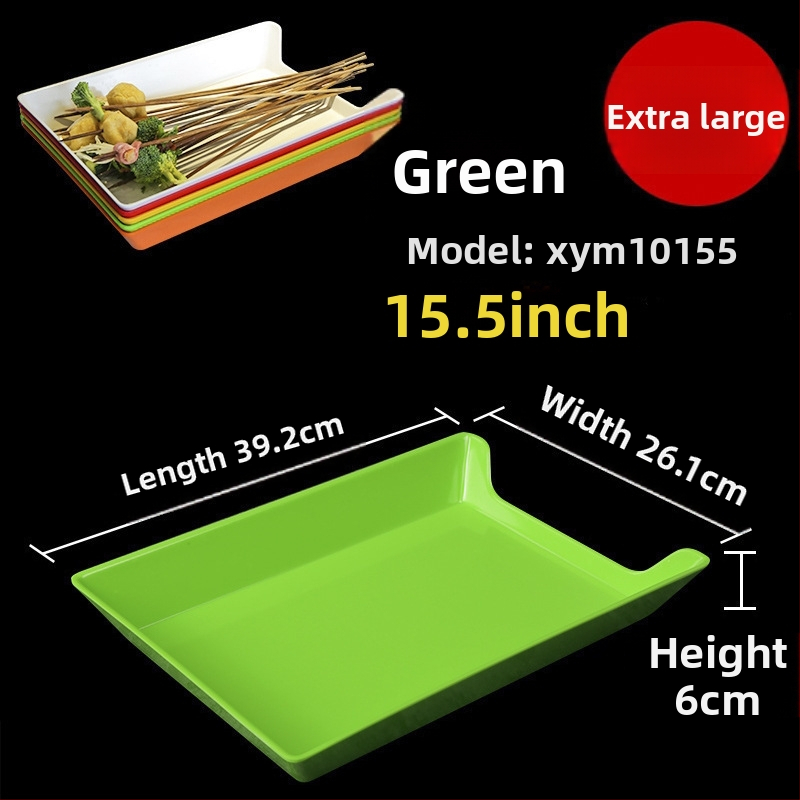 Műanyag nyársak megjelenítő tálca étteremhez, szabálytalan alak, egyszínű, 14–14,9 cm átmérőjű, mikrohullámú sütőben használható