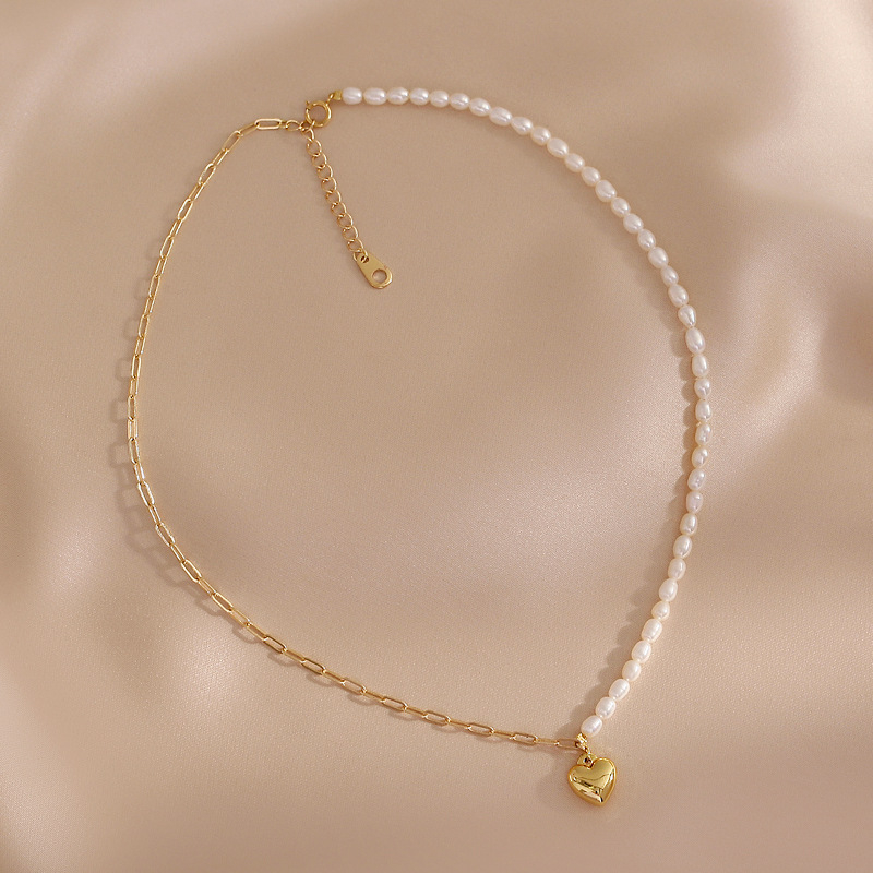 Kaklo kaklaraištis su gėlavandenėmis perlėmis, neįprotos formos perlės, variniai priedai, kilmė Zhuji, įtrauktas pakabukas