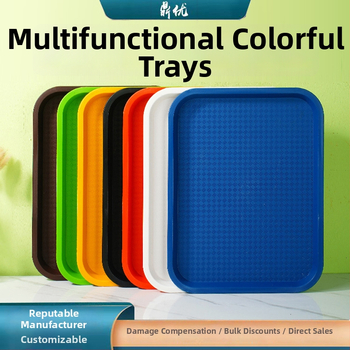 Gyorséttermi tálca, műanyag, négyzet alakú, egyszerű mintázat, modern minimalista stílus, logóval