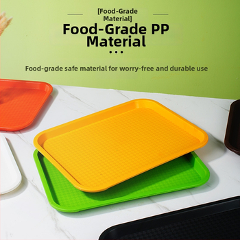 Gyorséttermi tálca, műanyag, négyzet alakú, egyszerű mintázat, modern minimalista stílus, logóval